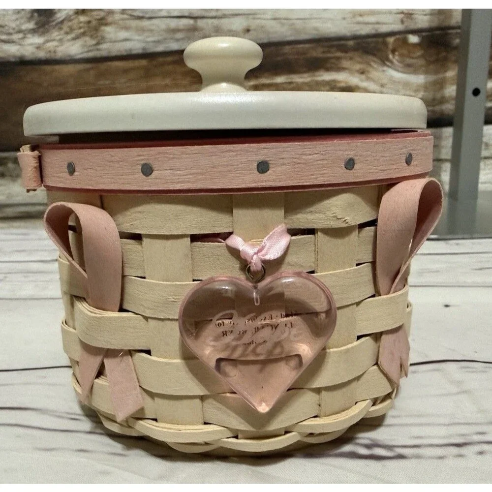 LONGABERGER 2006 Horizon Of Hope Basket w/Lid, Liner & Tie On